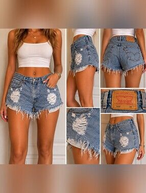 Levi's 550 Relaxed Fit Distressed Jean Cutoff Shorts 29